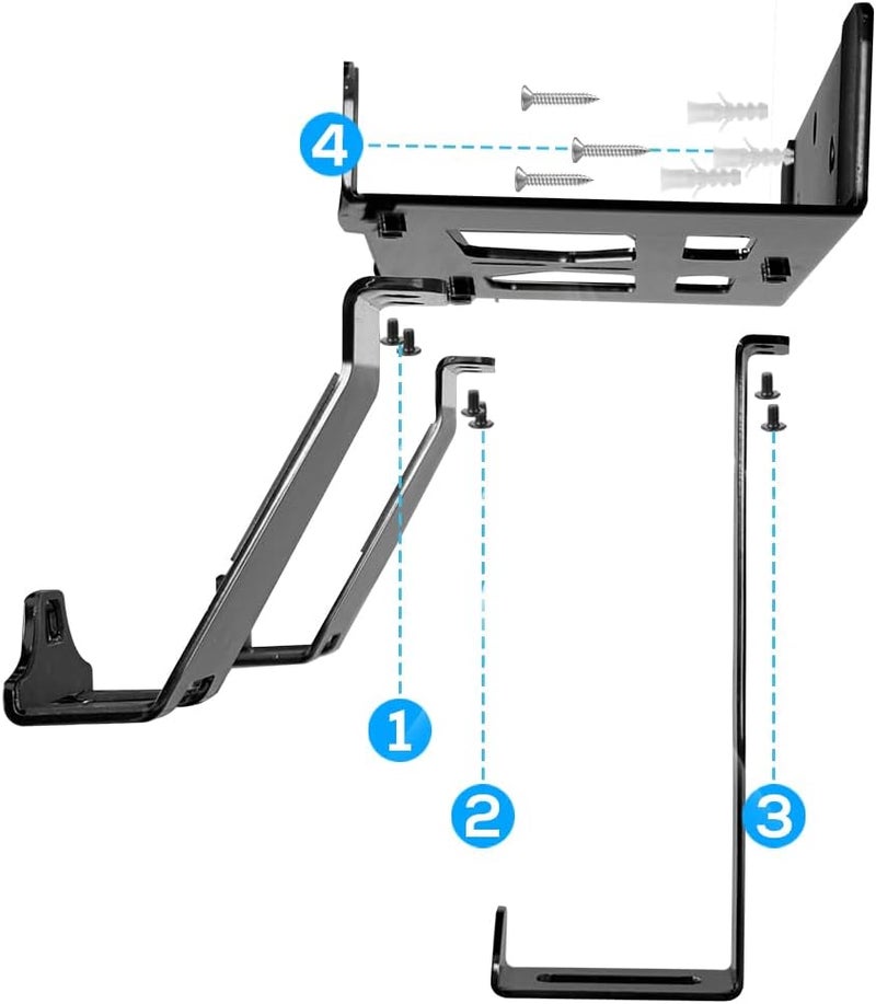 Chanvoo Metal Wall Mount for PS5/PS5 Slim/ PS5 Pro, Behind TV Wall Holder Bracket Kit Compatible with PS5/PS5 Slim Disc & Digital Edition Console (Black) - Image 3